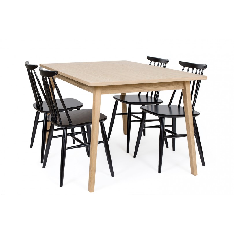 Table Skagen extensible 140-180cm  x 90cm - Finition chêne ou noire * Woodman