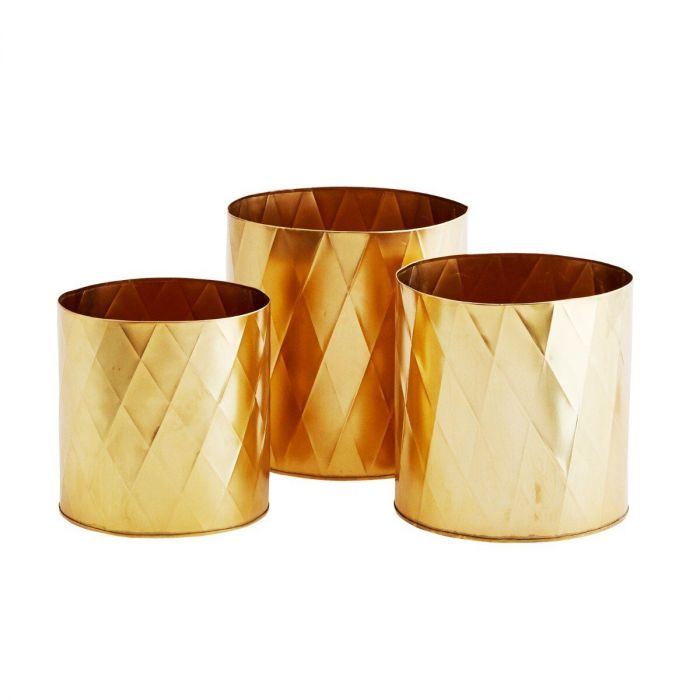Cache-pot doré brillant Arlequin L * Madam Stoltz